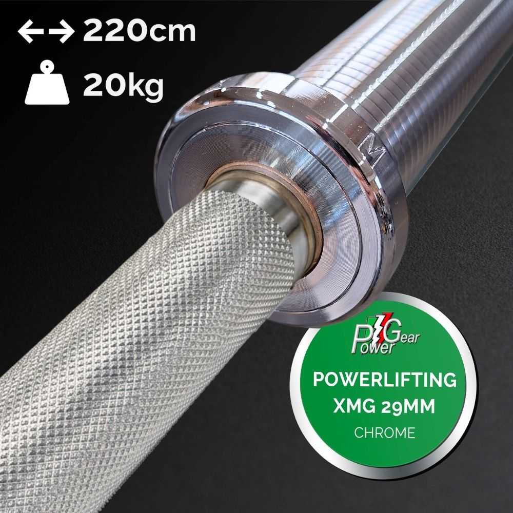 power-gear-barbell-xmg-29mm-chrome-plated-barre-powerlifting-chrom-e image 1