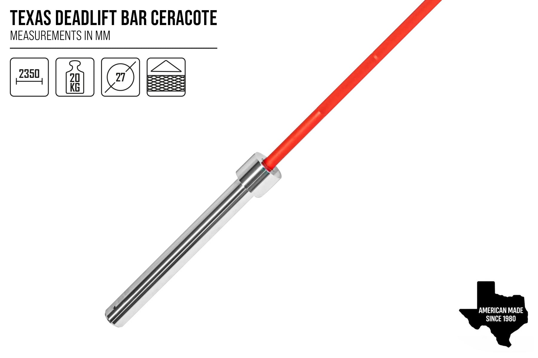 strength-shop-original-texas-deadlift-bar-chrome-27mm-rouge image 3