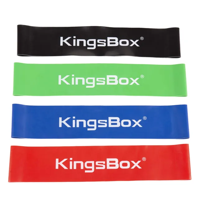 kingsbox-home-series-jeu-de-4-lastiques-de-r-sistance-latex-500-mm-noir-vert-ble image 1