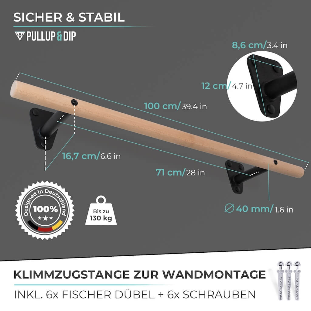 pullup-dip-barre-de-traction-en-bois-fixation-murale-au-dessus-porte image 5