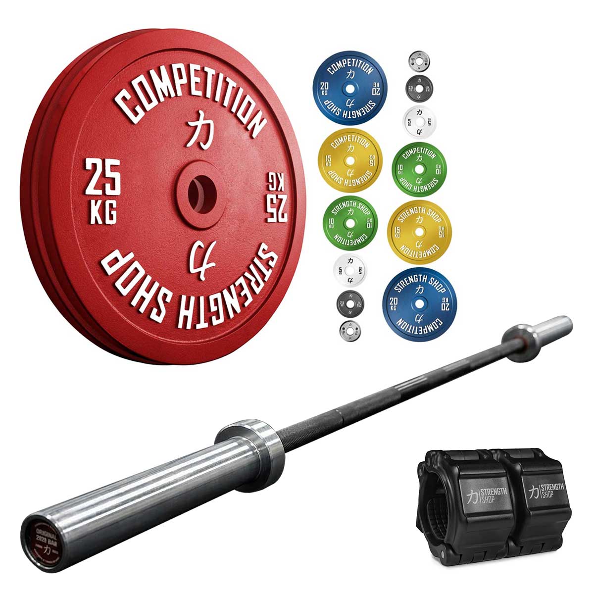 strength-shop-elite-competition-bundle-157-5kg-disques-calibr-s-power-bar-2029 image 1