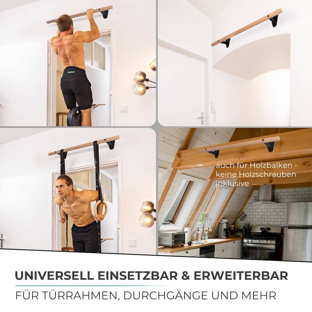 pullup-dip-barre-de-traction-en-bois-fixation-murale-au-dessus-porte image 4