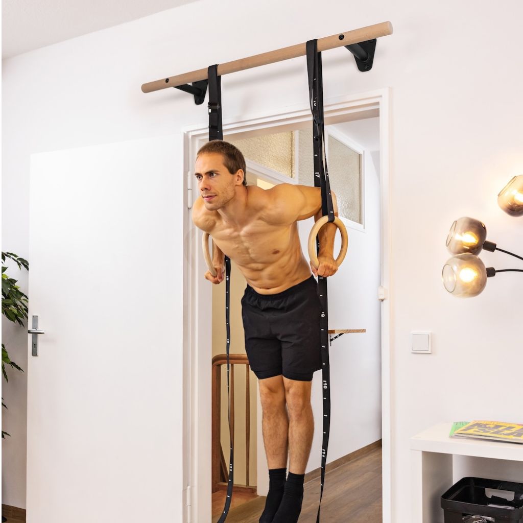 pullup-dip-barre-de-traction-en-bois-fixation-murale-au-dessus-porte image 8