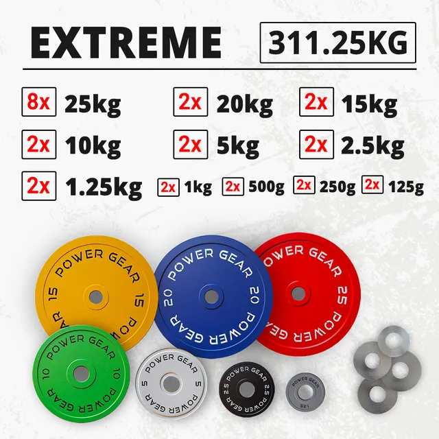 power-gear-set-extreme-311-25-kg-set-de-disques-comp-tition image 1