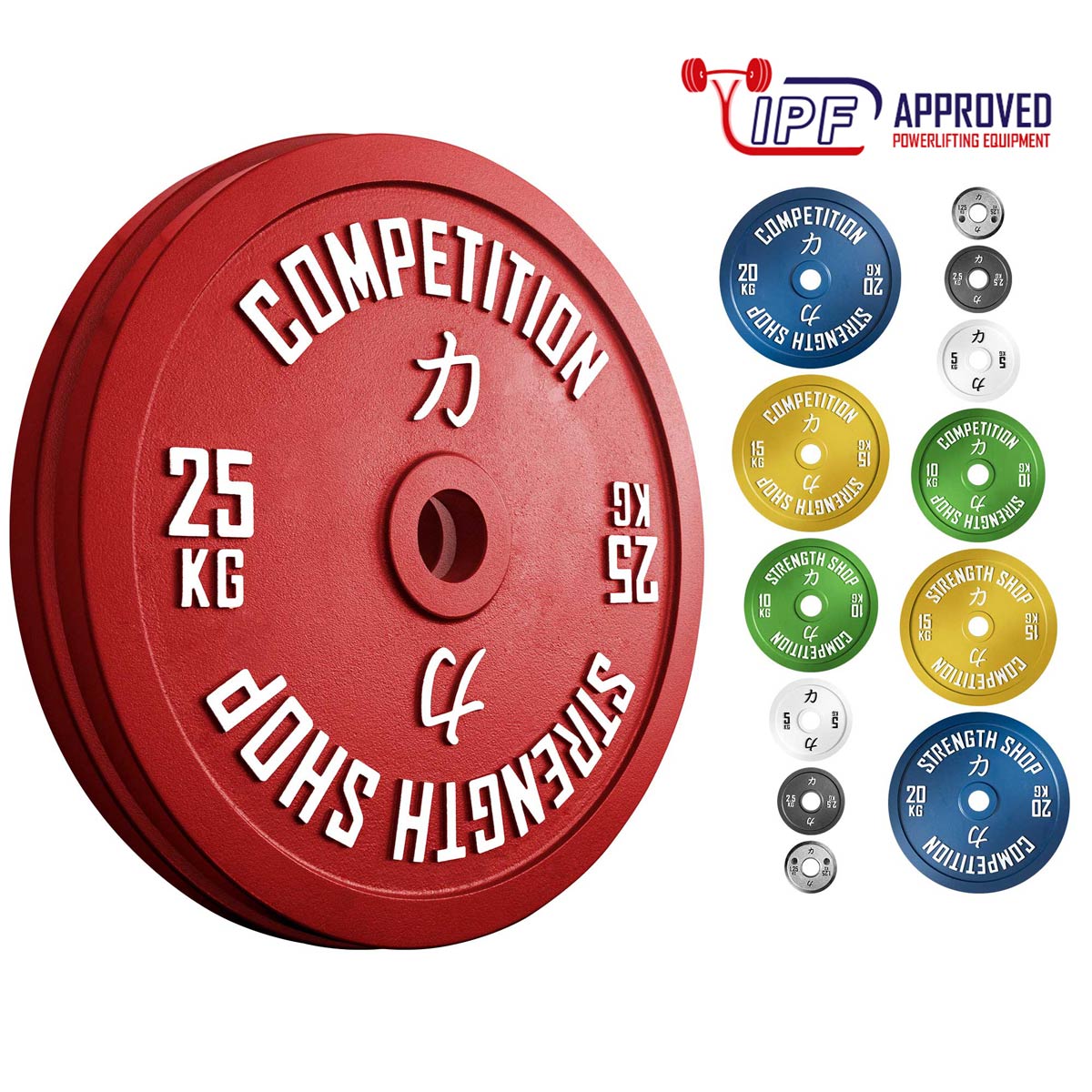 strength-shop-calibrated-plates-set-157-5-kg-disques-de-comp-tition-ipf image 2