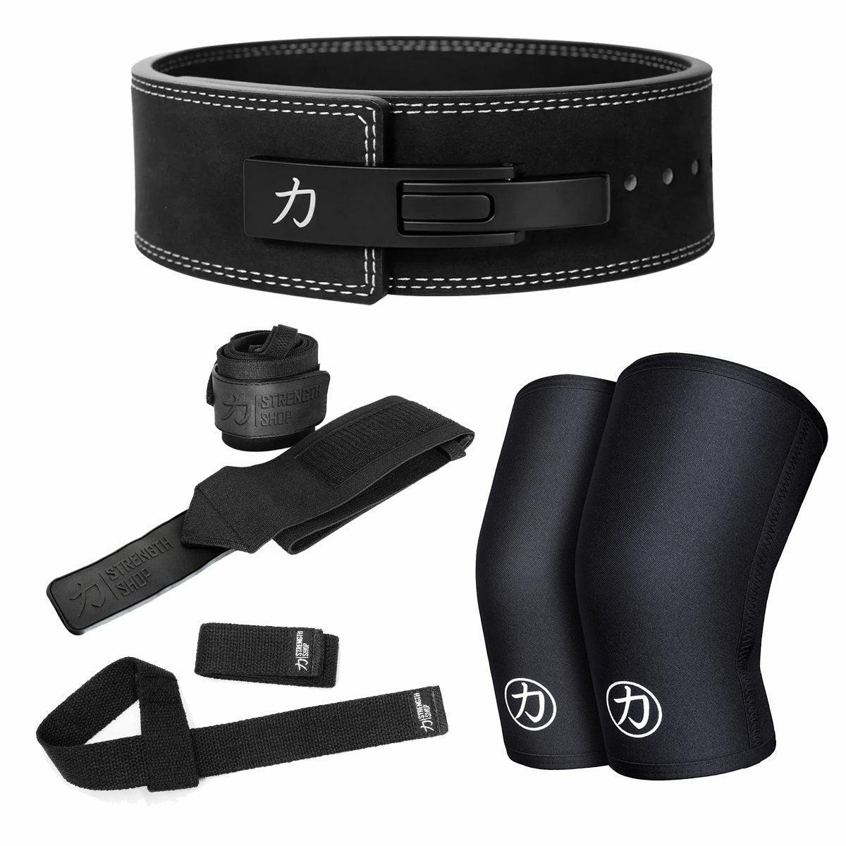 strength-shop-ultimate-strength-kit-black-10mm-pack-ceinture-genouill-res-wraps image 1