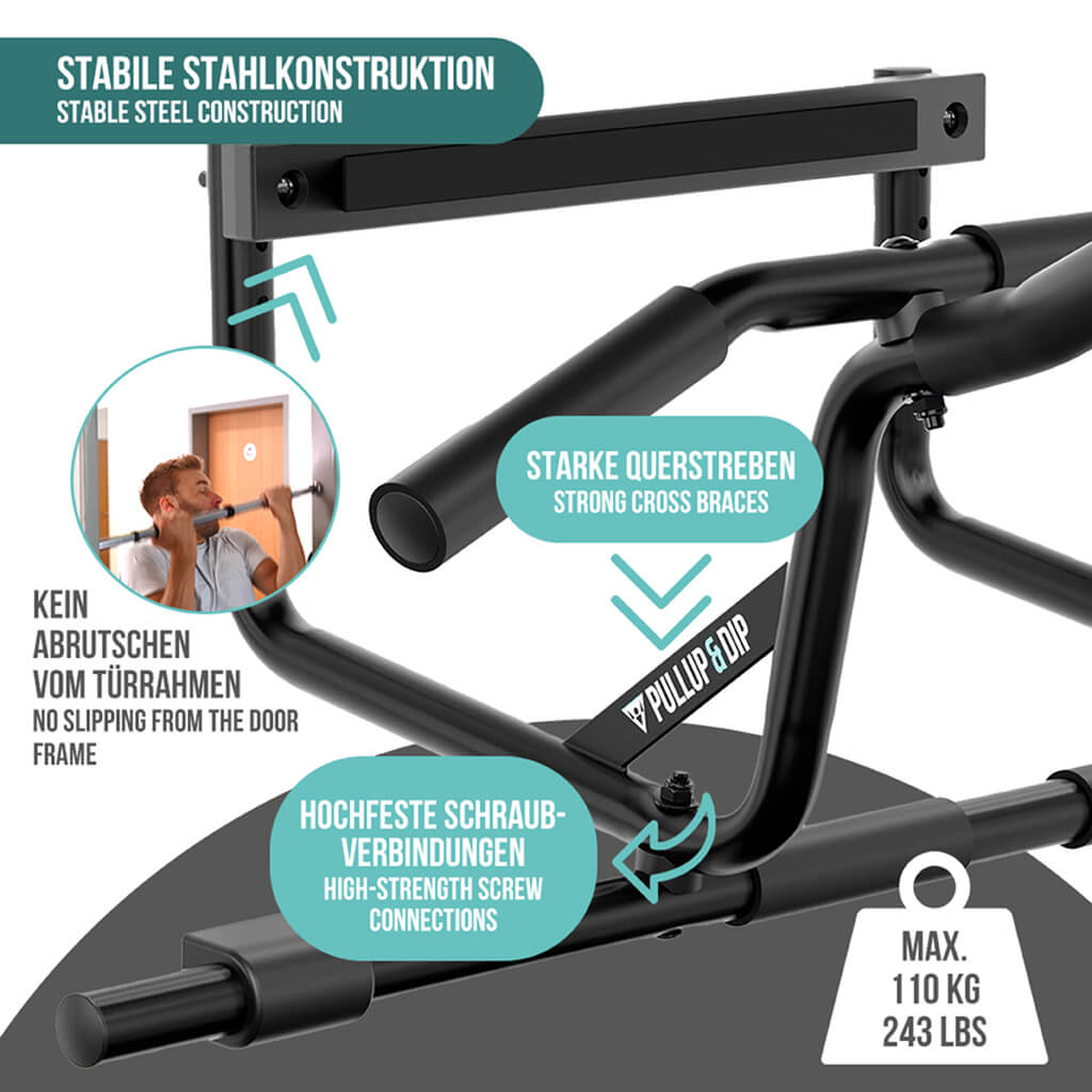 pullup-dip-set-barre-de-traction-porte-d-butant-avec-sangles image 8