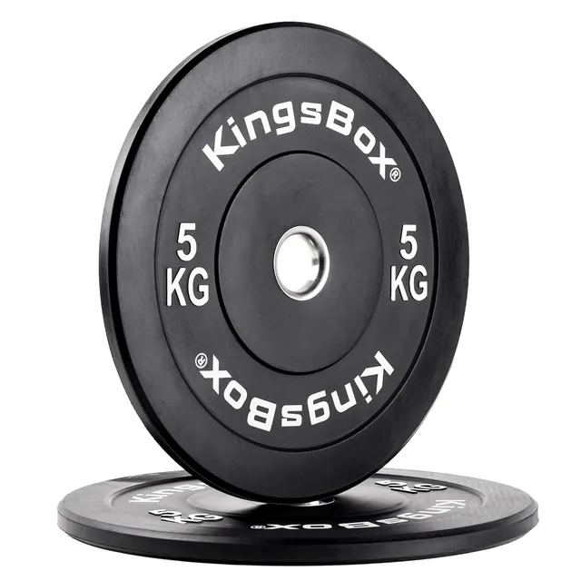 kingsbox-disques-bumper-de-base-poids-olympiques-paire-noire-450-mm image 1