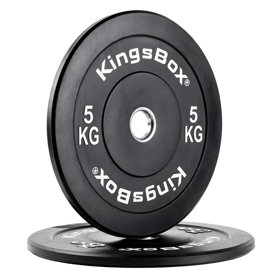 kingsbox-disques-bumper-de-base-poids-olympiques-paire-noire-450-mm image 1