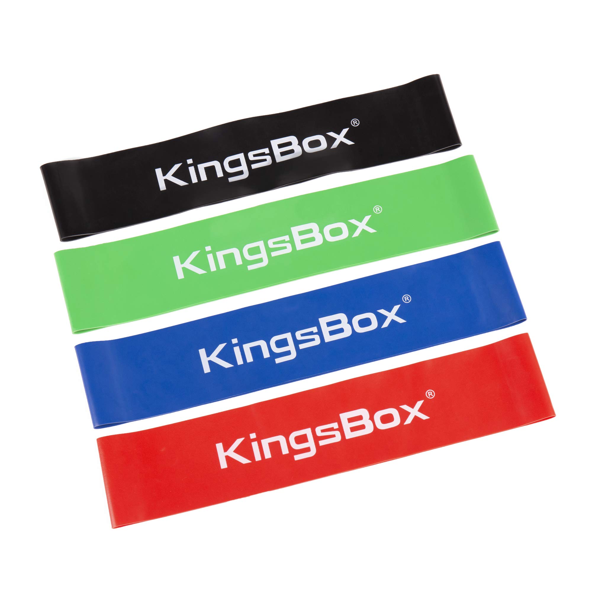 kingsbox-home-series-jeu-de-4-lastiques-de-r-sistance-latex-500-mm-noir-vert-ble image 2