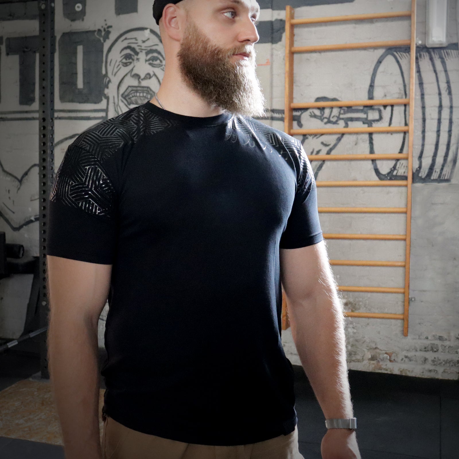 strength-shop-barbell-grip-shirt-noir-t-shirt-antid-rapant-squat-bench image 5