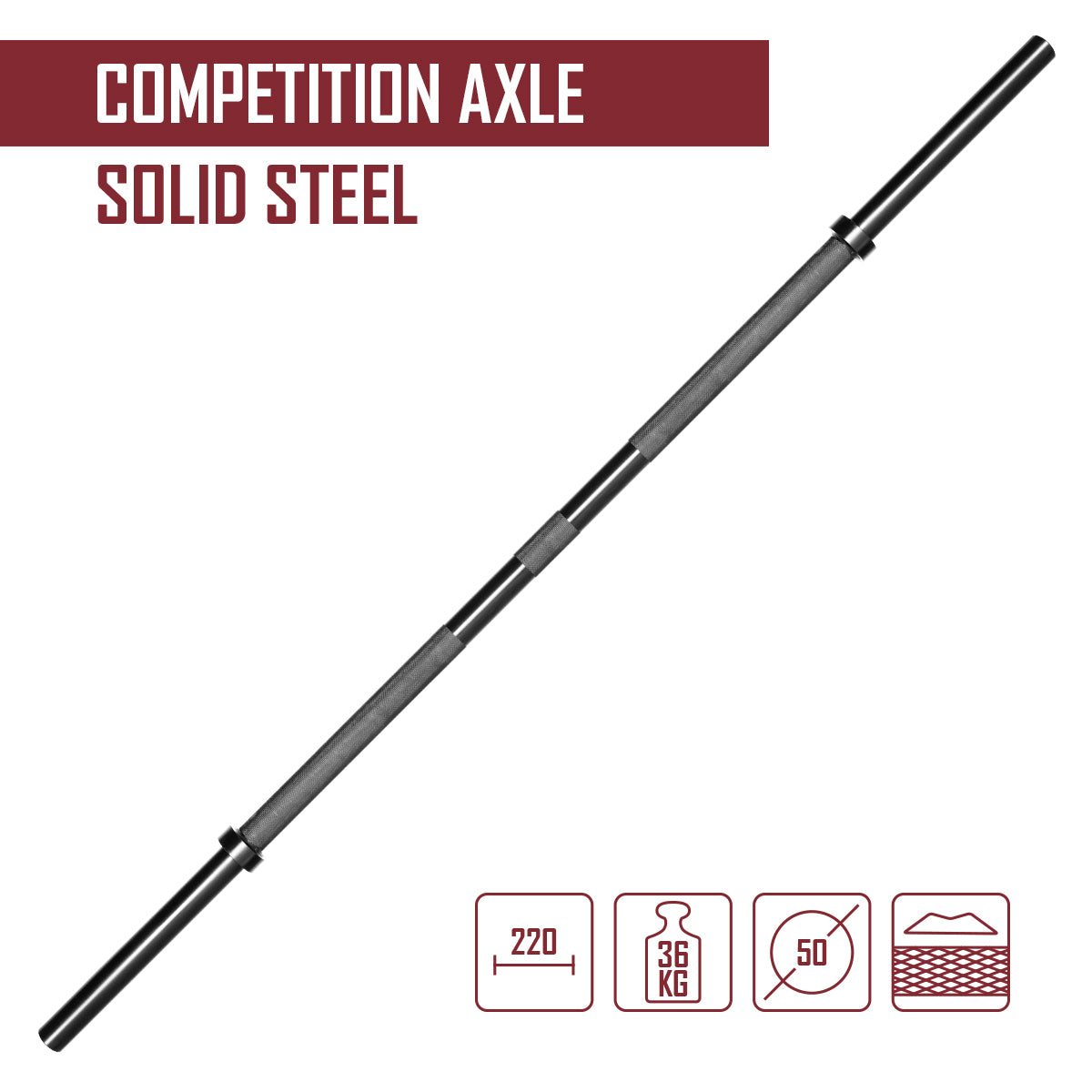 strength-shop-barre-axle-acier-massif-50mm-36kg-comp-tition image 2