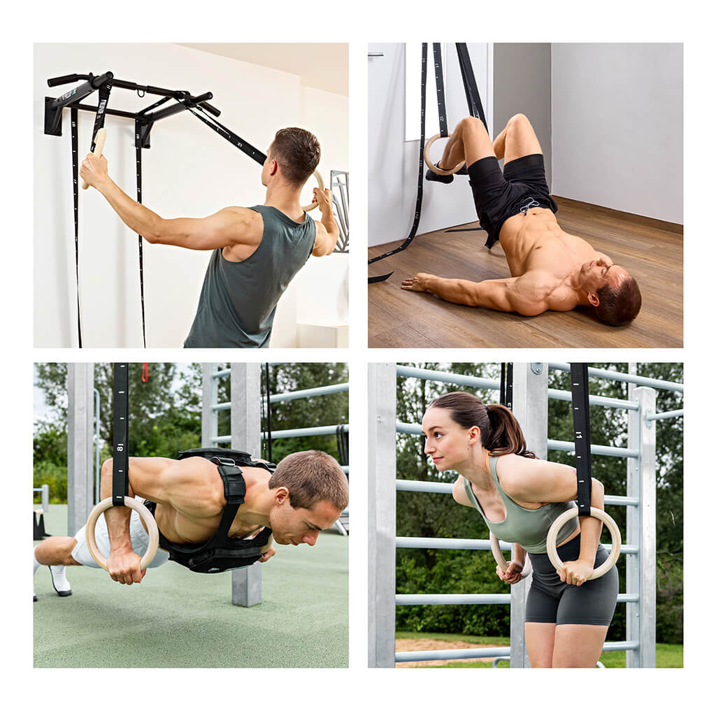 pullup-dip-anneaux-de-gymnastique-en-bois-sangles-ancrage-porte image 5
