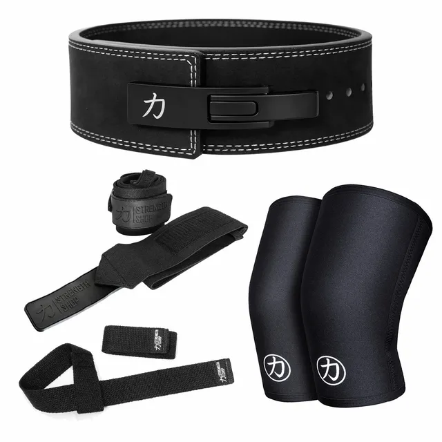 strength-shop-ultimate-strength-kit-black-10mm-pack-ceinture-genouill-res-wraps image 1