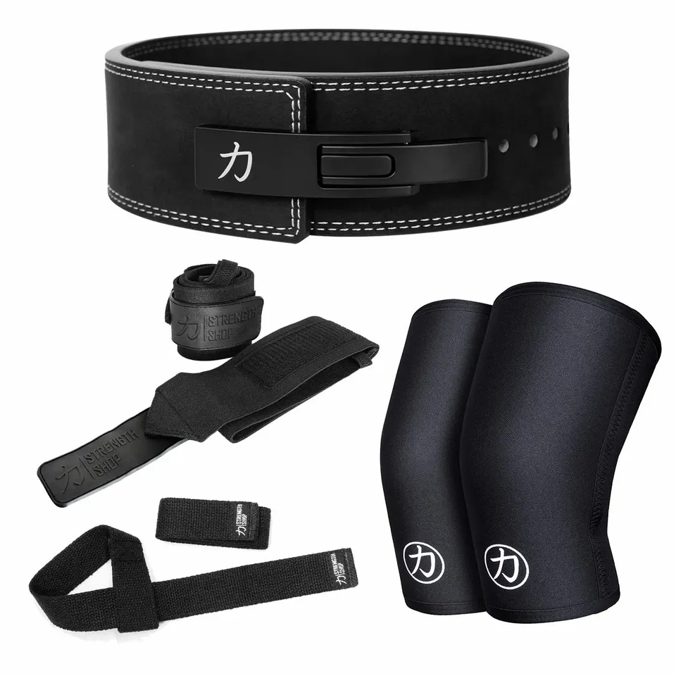 strength-shop-ultimate-strength-kit-black-10mm-pack-ceinture-genouill-res-wraps image 1