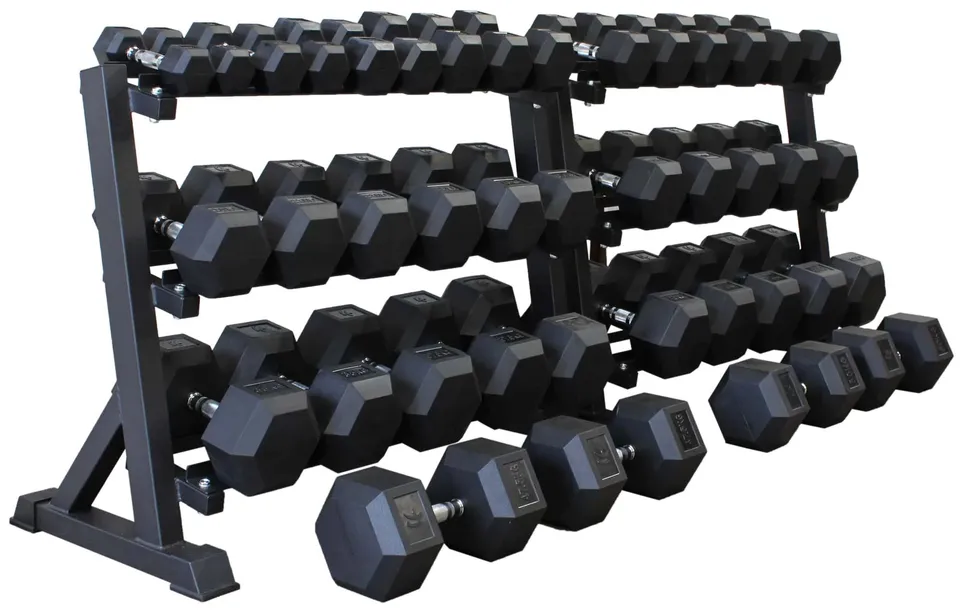 strength-shop-hex-dumbbell-sets-halt-res-hexagonaux-caoutchouc image 1