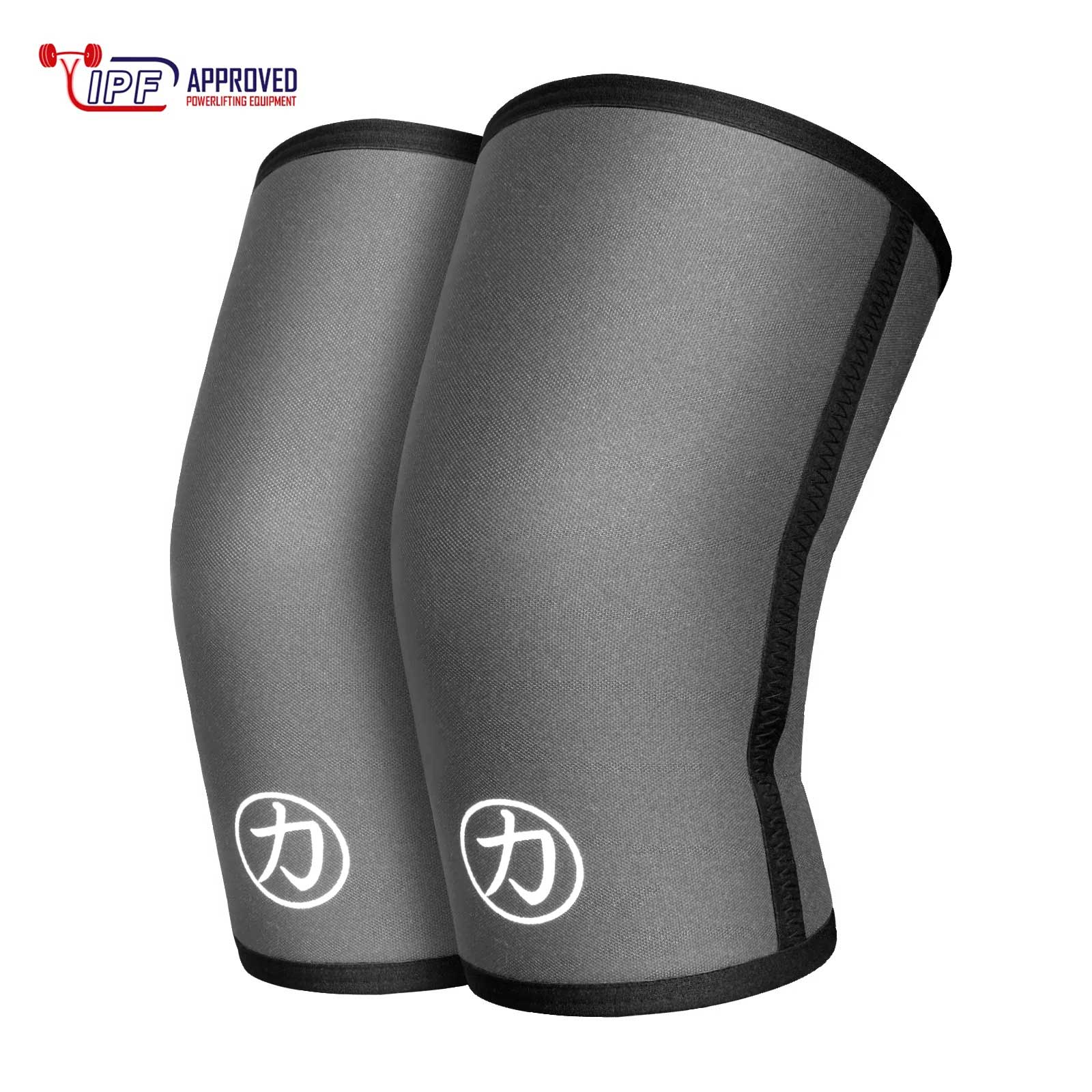 strength-shop-7mm-inferno-neoprene-knee-sleeves-grey-ipf-paire image 2