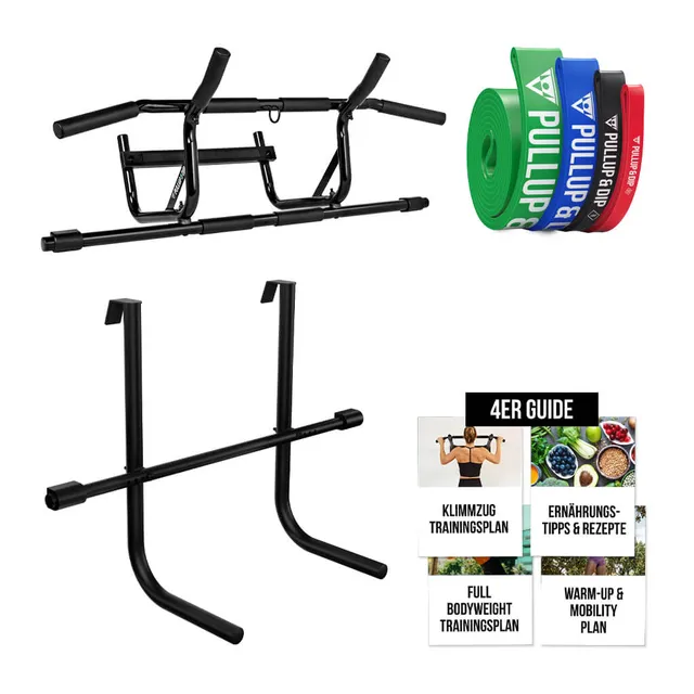 pullup-dip-home-essentials-set-barre-traction-porte-dip-4-bandes image 1