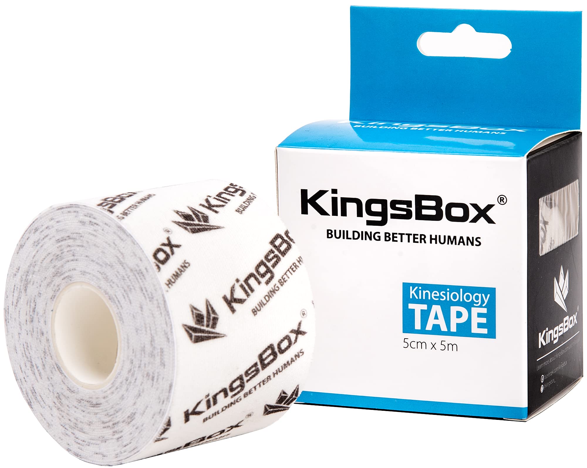 kingsbox-bande-de-kin-siologie-rouleau-5-cm-x-5-m-blanc image 1