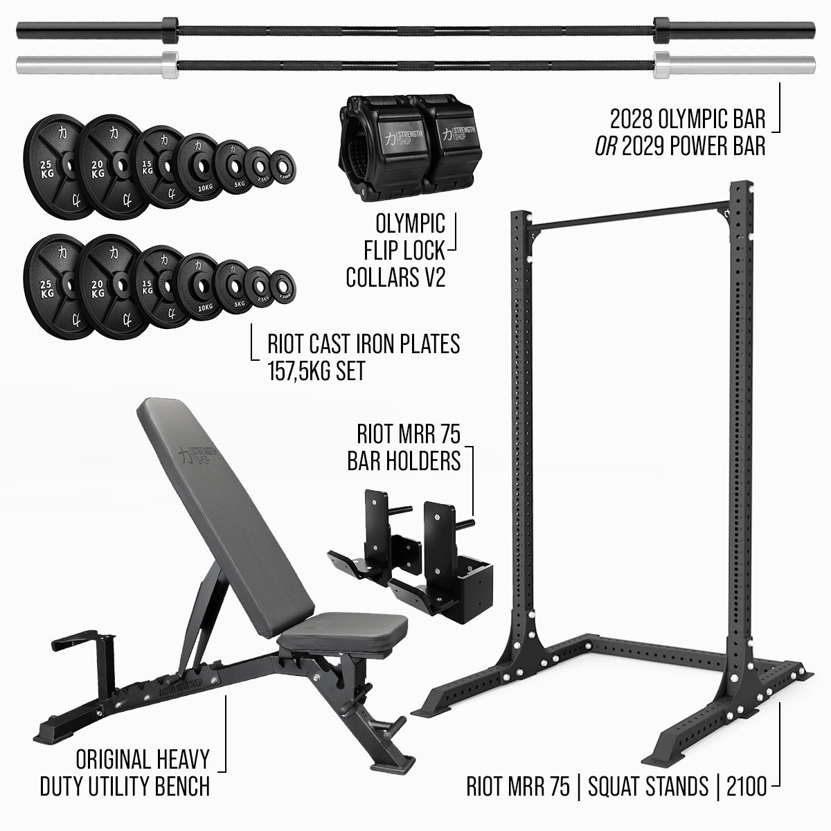 strength-shop-compact-gym-bundle-rack-mrr-squat-stands-banc-barres image 3