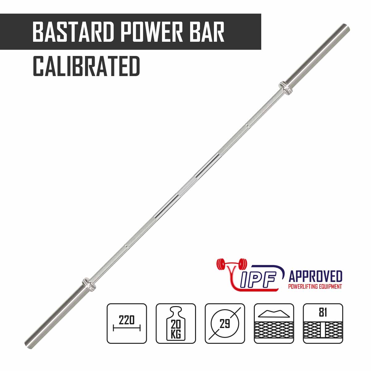 strength-shop-bastard-power-bar-calibr-e-20kg-ipf-approved-29mm image 2