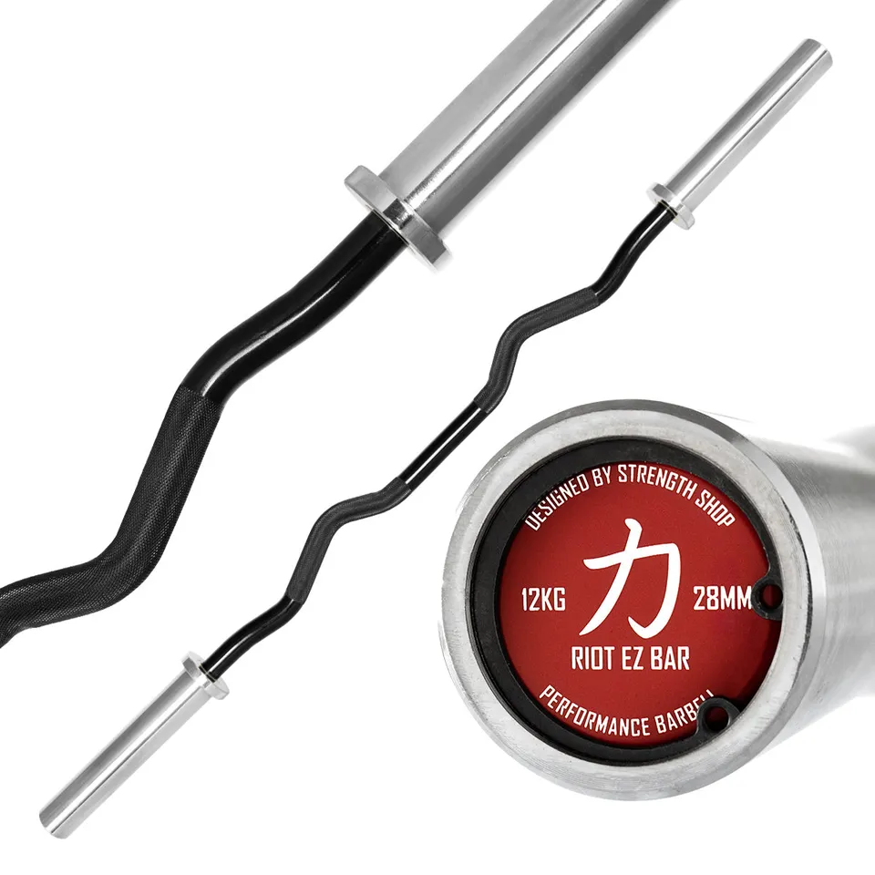 strength-shop-riot-ez-curl-bar-12-kg-black-shaft image 1