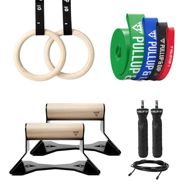 pullup-dip-calisthenics-starter-set-anneaux-barres-bandes image 1