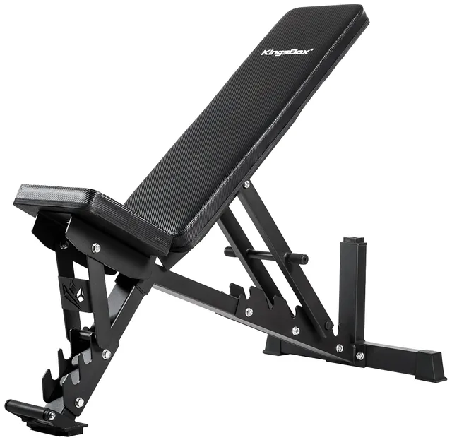 kingsbox-banc-de-musculation-r-glable-2-0-600-kg-acier-noir image 1