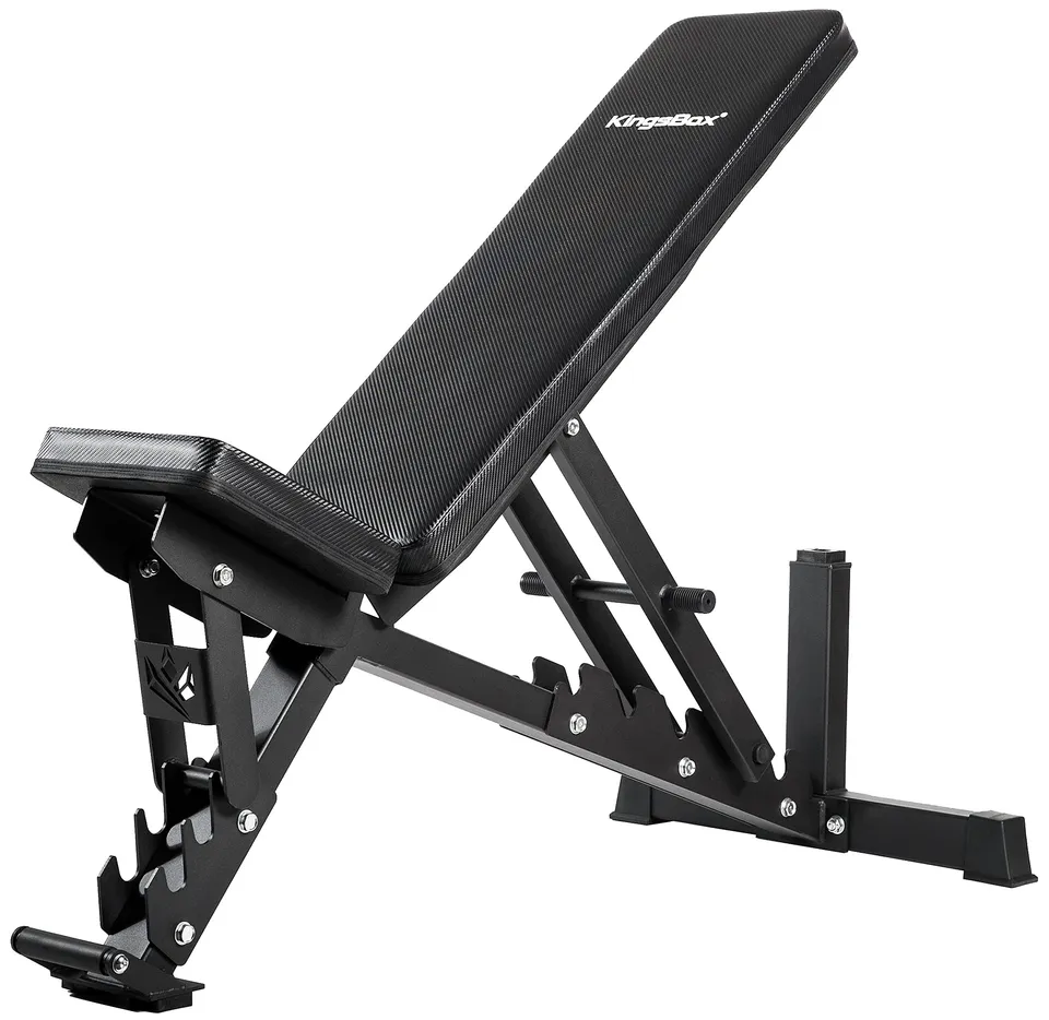 kingsbox-banc-de-musculation-r-glable-2-0-600-kg-acier-noir image 1
