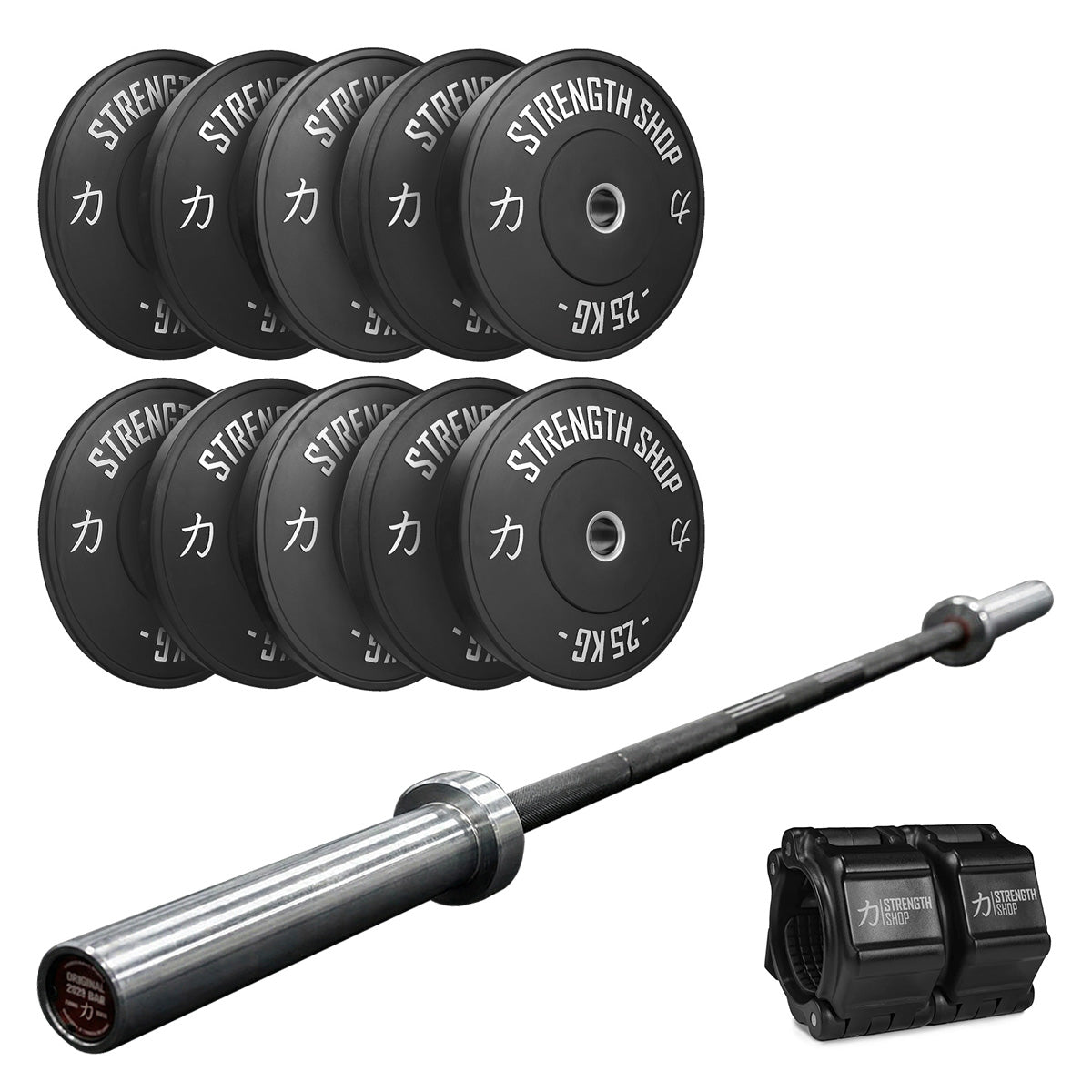 strength-shop-powerlifter-dynamic-bundle-150kg-bumpers-barre-puissance image 1