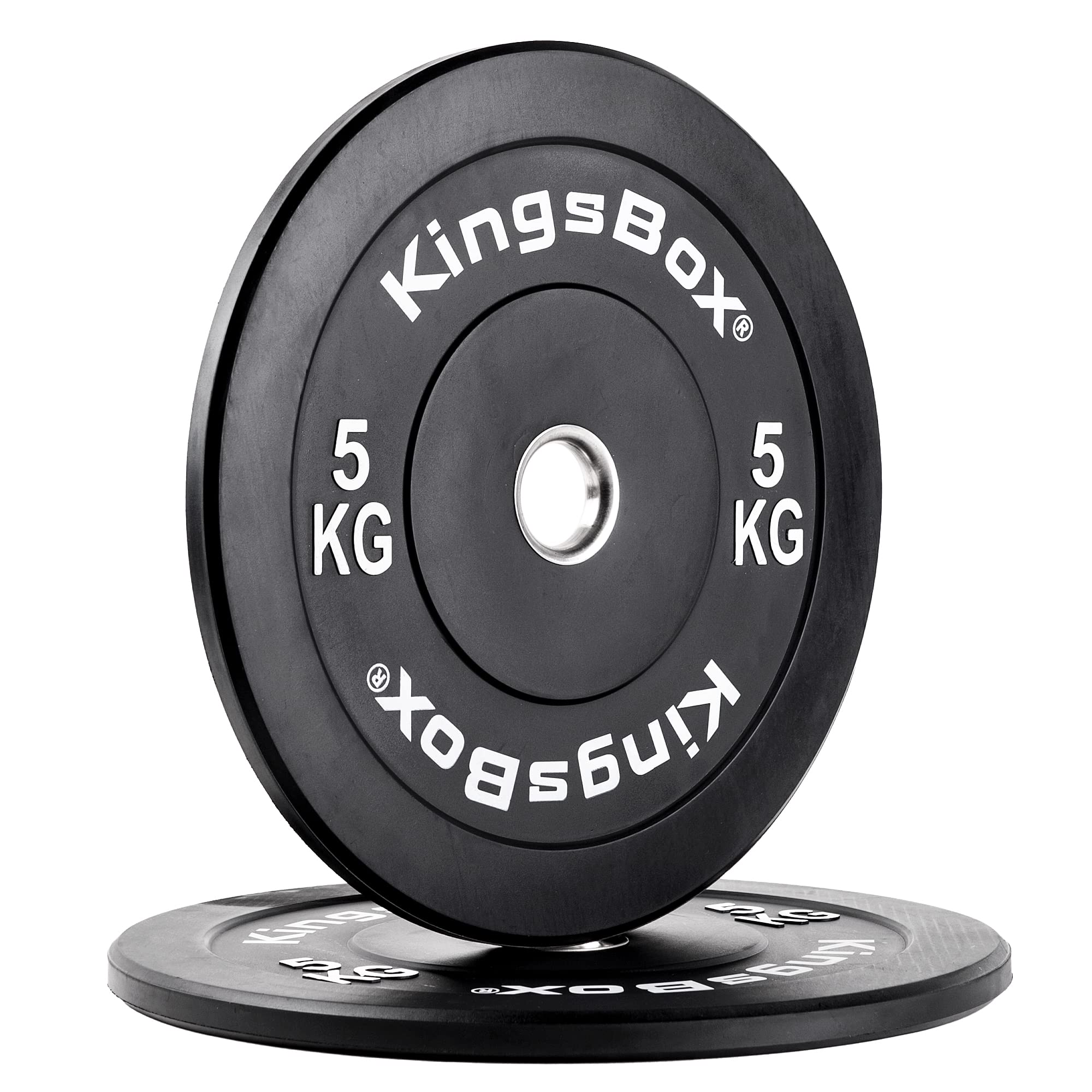 kingsbox-disques-bumper-de-base-poids-olympiques-paire-noire-450-mm image 1