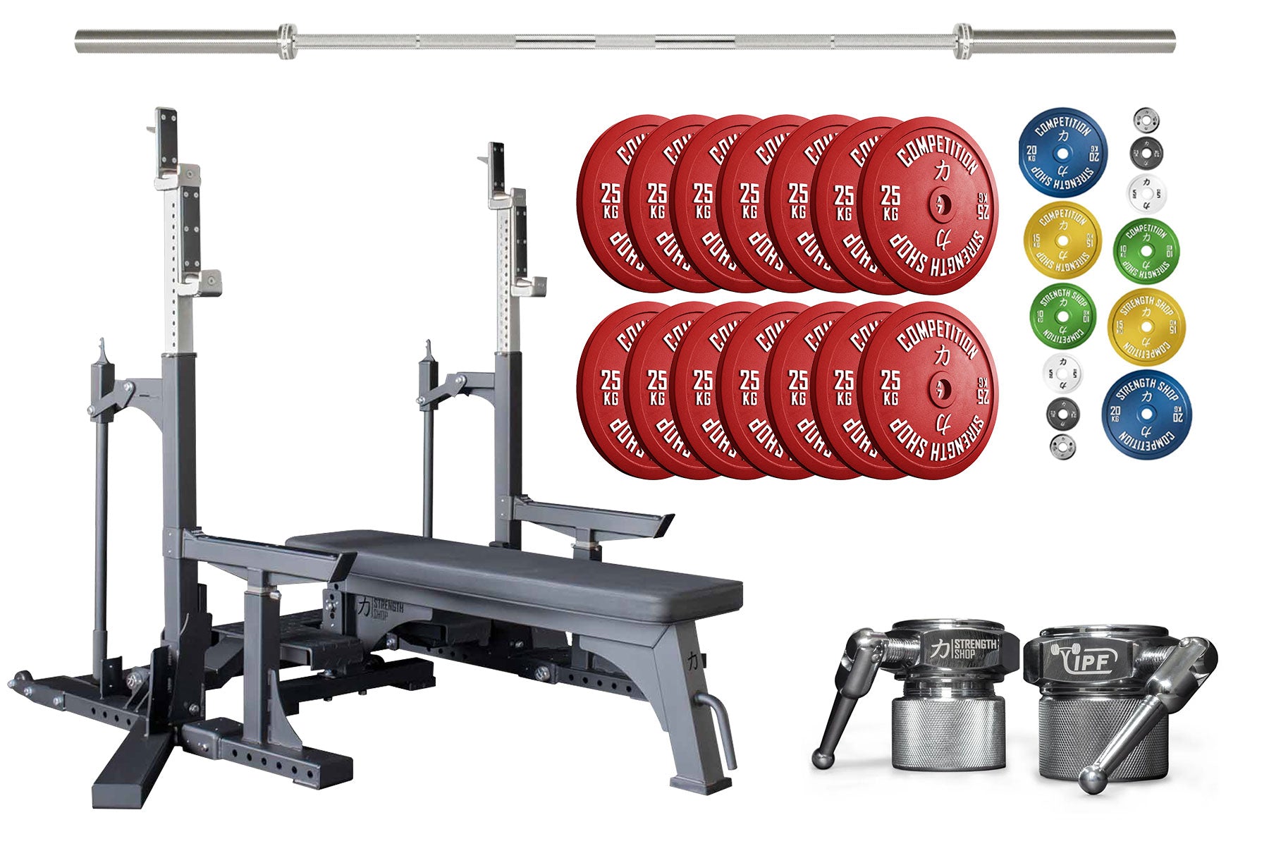 strength-shop-set-comp-tition-powerlifting-rack-combo-calibrated-bastard-bar image 2