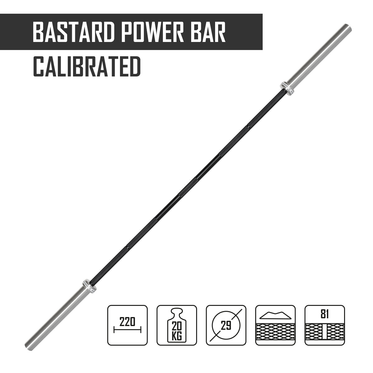 strength-shop-calibrated-bastard-power-bar-20kg-barre-de-powerlifting-calibr-e image 2