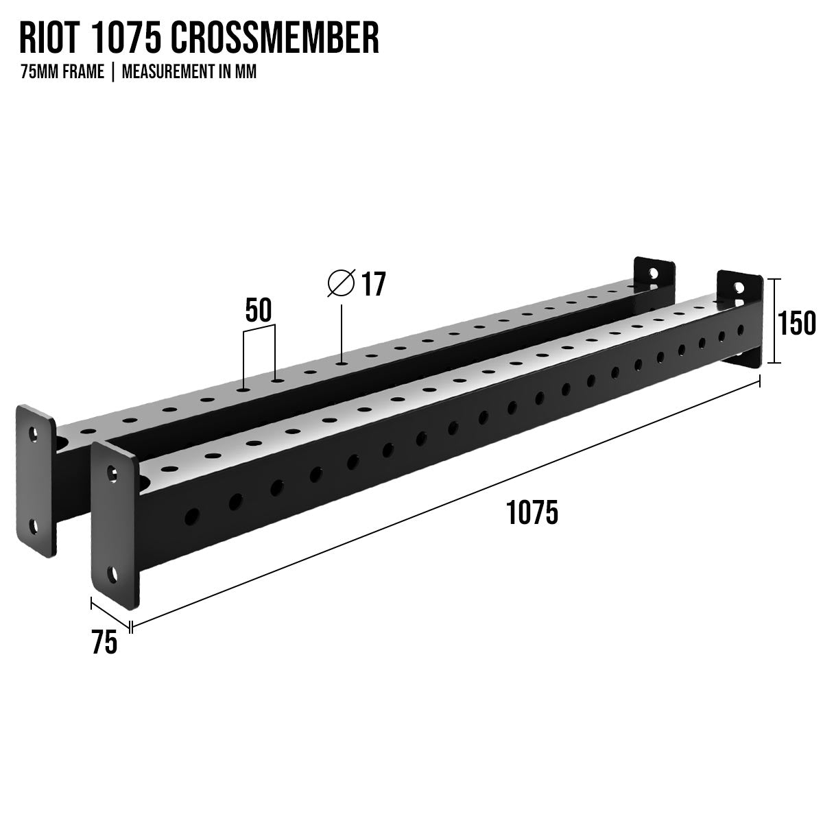 strength-shop-riot-mrr-75-crossmembers-traverse-pour-rack-modulaire image 5