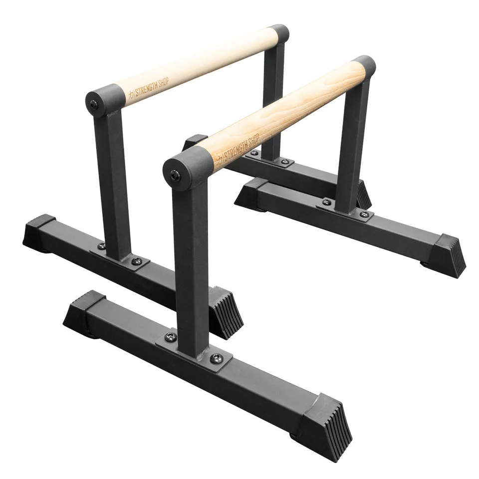 strength-shop-wooden-grip-parallettes-38mm-base-acier-3-tailles image 1