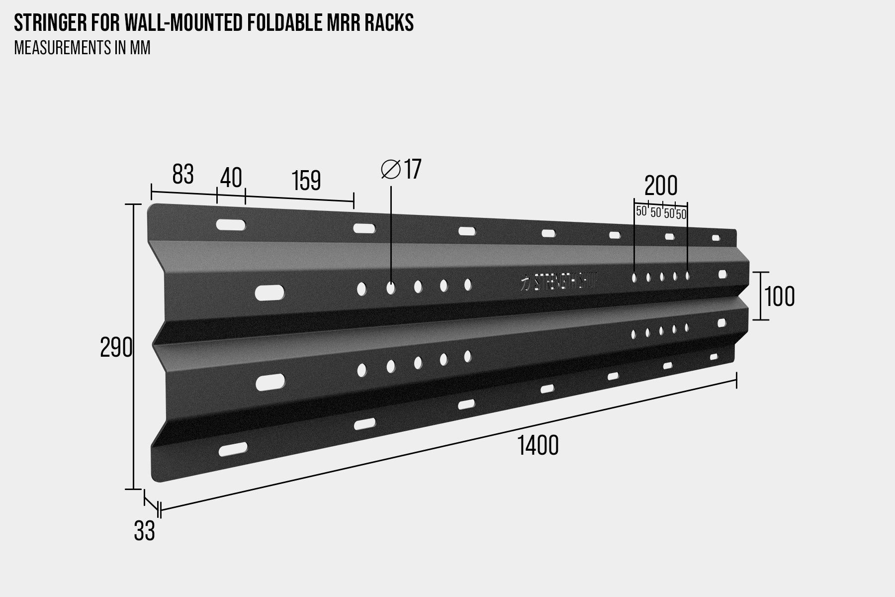 strength-shop-mrr-wall-stringer-plaque-murale-acier-1400-mm image 4