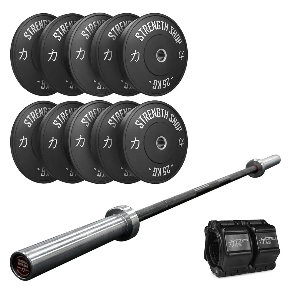 strength-shop-powerlifter-dynamic-bundle-150kg-bumpers-barre-puissance image 1