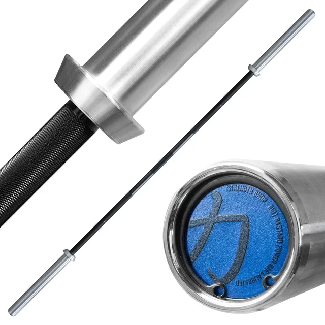 strength-shop-riot-power-bar-barre-de-powerlifting-calibr-e-20-kg-black-chrome image 1
