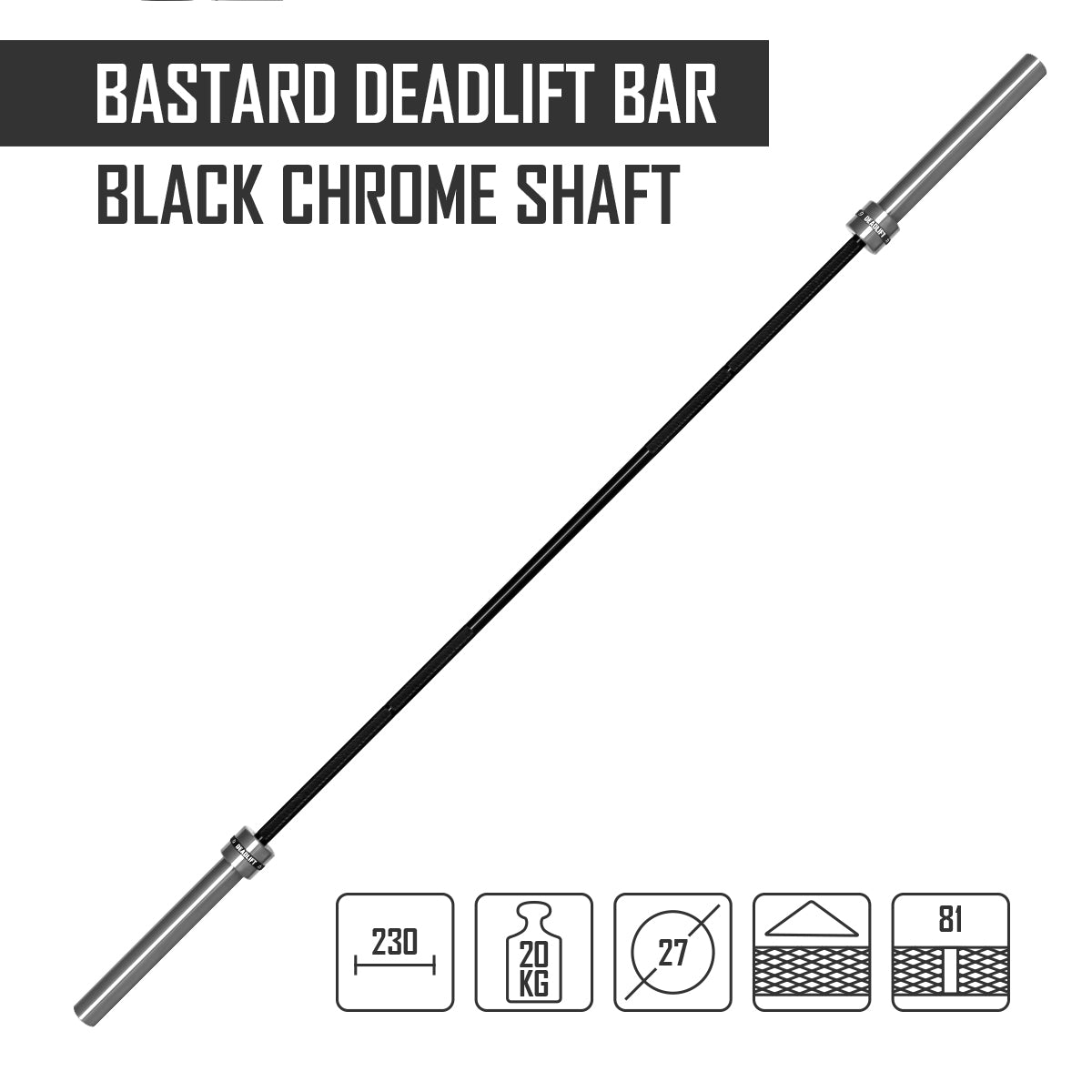 strength-shop-bastard-deadlift-bar-barre-de-soulev-de-terre-27mm-black-chrome image 3