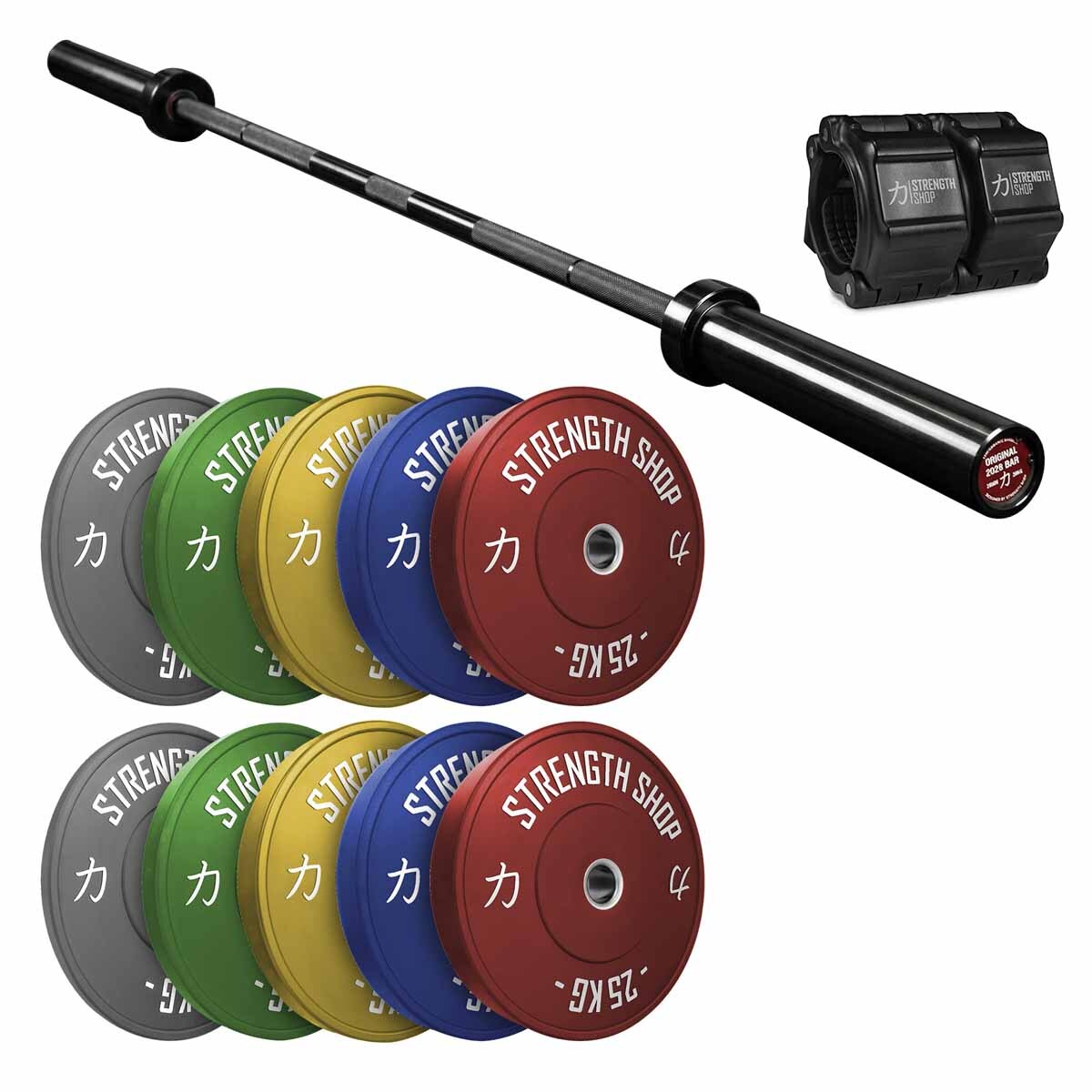 strength-shop-dynamic-bundle-150-kg-bumper-barre-olympique image 1