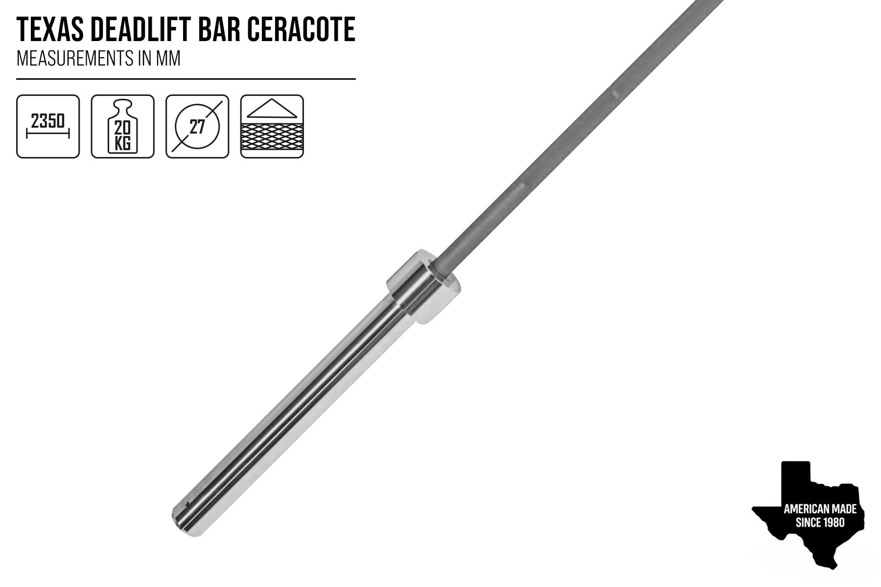 original-texas-deadlift-bar-gunmetal-barre-soulev-de-terre-27-mm image 3