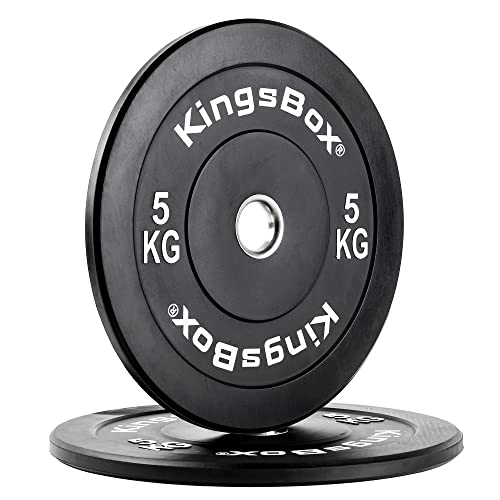 kingsbox-disques-bumper-de-base-poids-olympiques-paire-noire-450-mm image 3