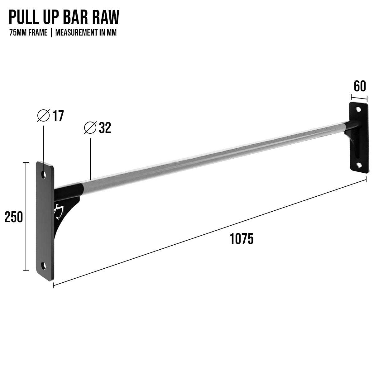 strength-shop-riot-mrr-75-straight-pull-up-bar-raw-steel-barre-traction image 3