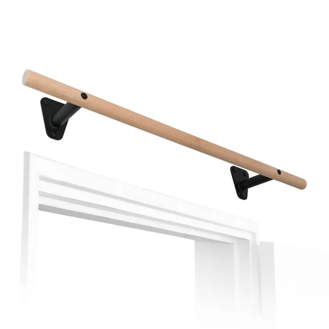 pullup-dip-barre-de-traction-en-bois-fixation-murale-au-dessus-porte image 1