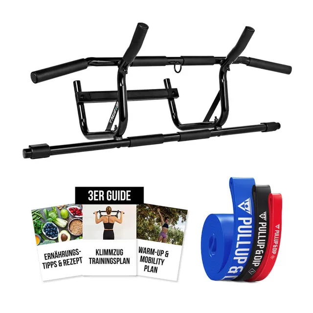 pullup-dip-set-d-butant-tractions-barre-porte-3-bandes-guide image 1