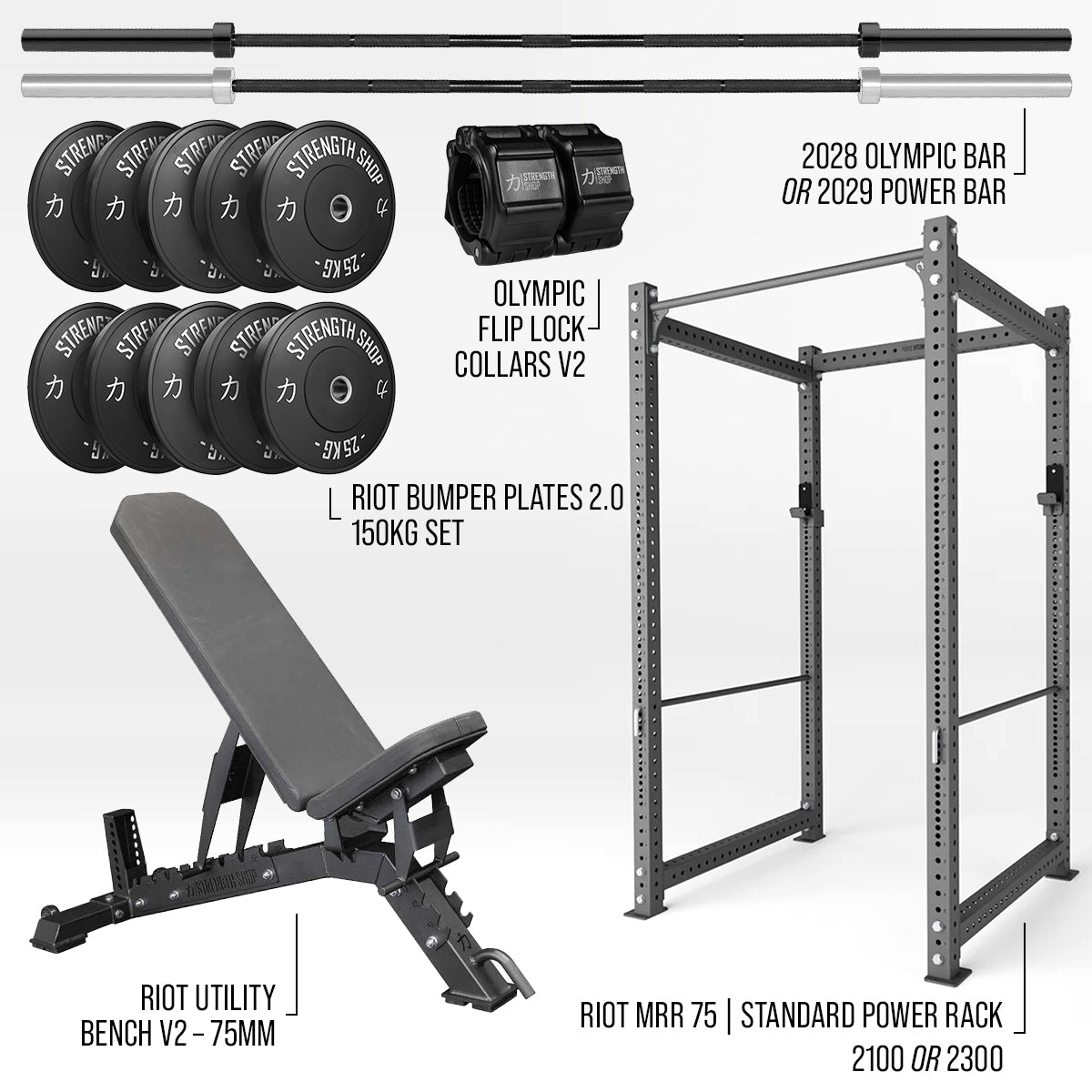 strength-shop-heavy-duty-home-gym-bundle-avec-rack-riot-mrr image 2