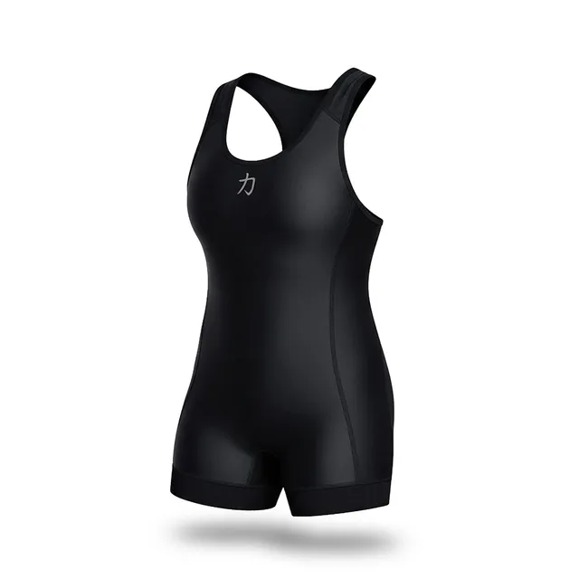 strength-shop-singlet-femme-powerlifting-noir-logo-gris-ipf-approved image 1