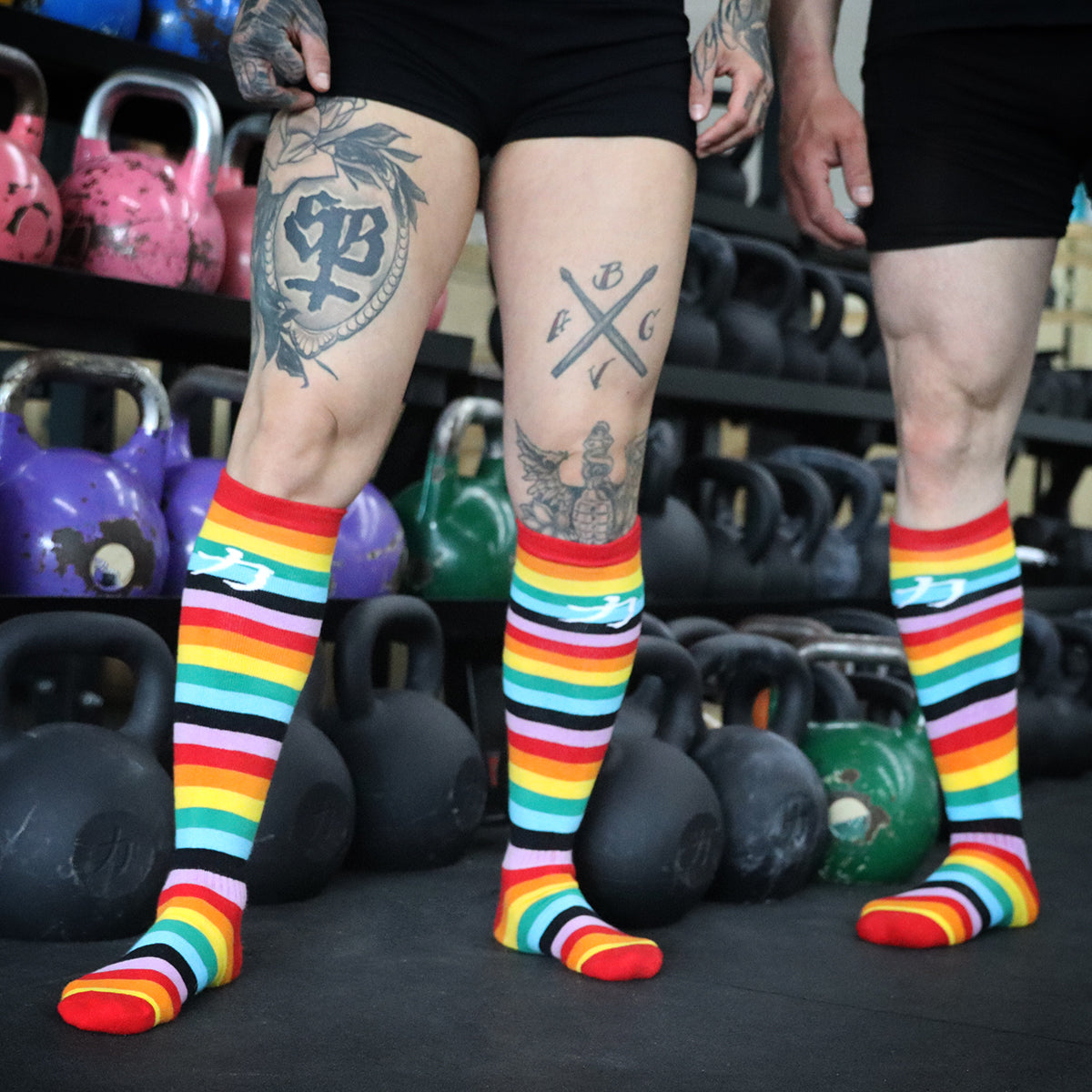 strength-shop-rainbow-deadlift-weightlifting-socks-mi-hautes-genou image 3
