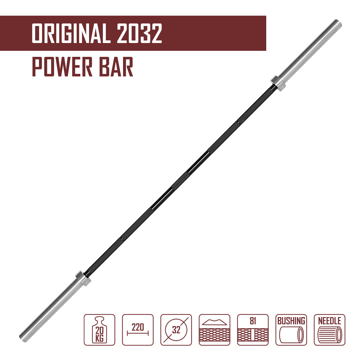 strength-shop-original-2032-power-bar-20-kg-barre-32-mm-squat-bench image 2