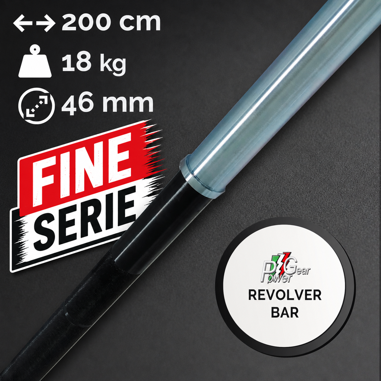 power-gear-revolver-bar-46-mm-barre-paisse-18-kg image 1